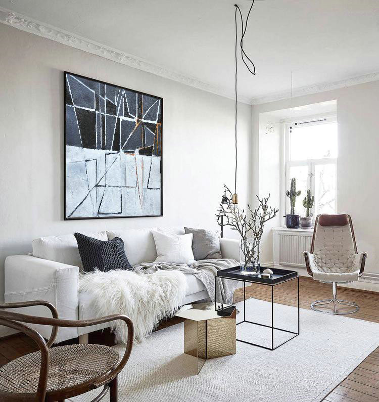 Oversized Canvas Art On Canvas,Minimal Painting,Original Art Acrylic Painting